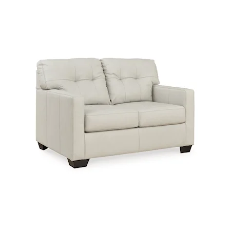 Contemporary Loveseat with Tufted Upholstery