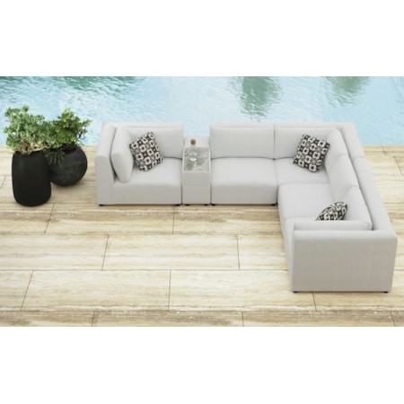 6-pc. Outdoor Sectional w/Speaker & Cooler