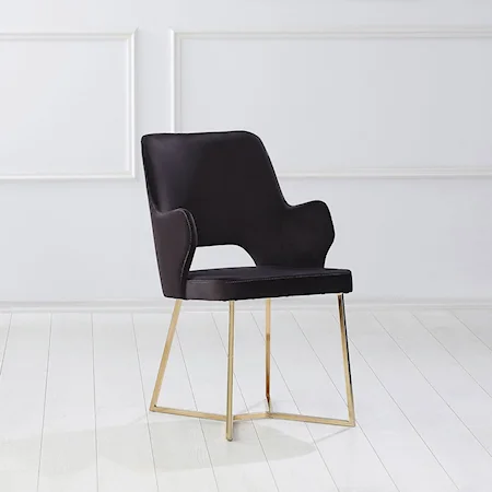 Contemporary Black Upholstered Accent Chair