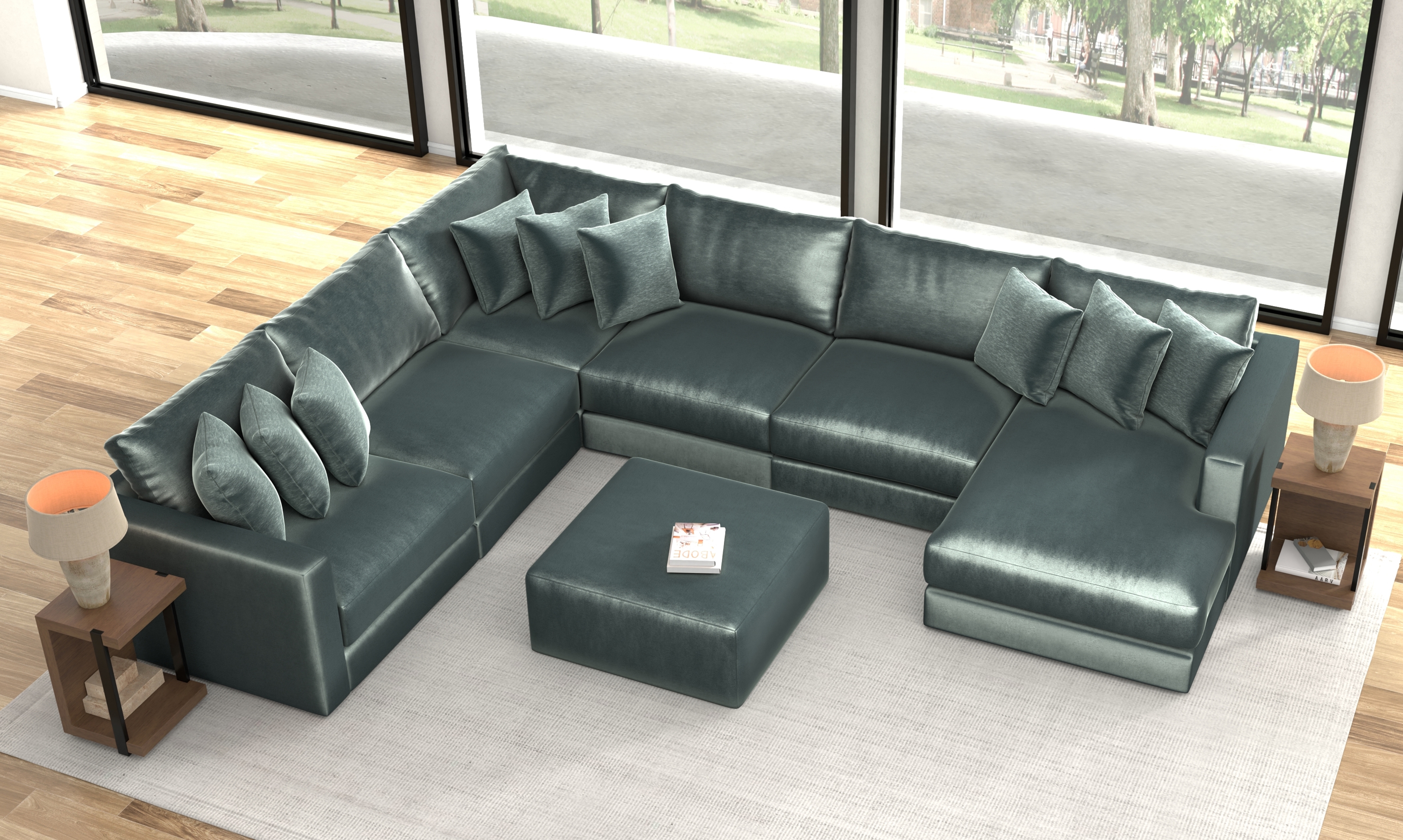 Jackson Furniture Remington 5-Piece Sectional Sofa with Cocktail Ottoman