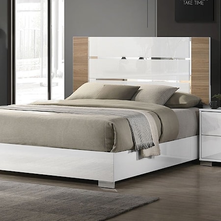 Contemporary Two Tone California King Bed