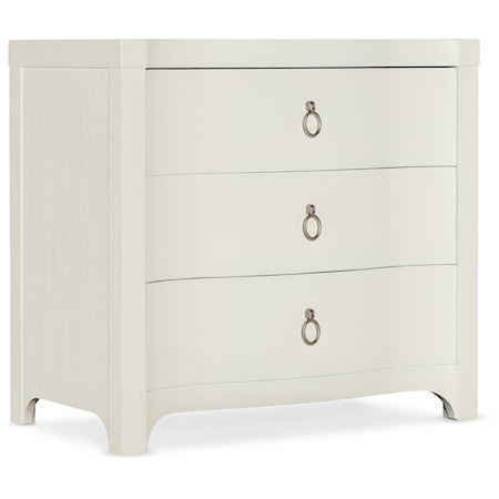 Casual 3-Drawer Nightstand with USB Ports and Soft-Close Guides