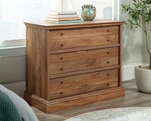 Contemporary 3-Drawer Chest with Locking Drawer System