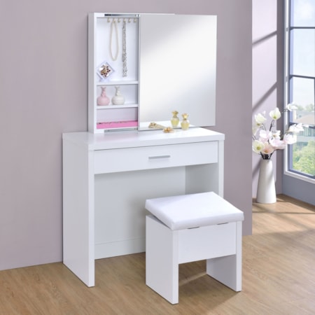 Harvey Vanity Set w/ Lift-Top Stool