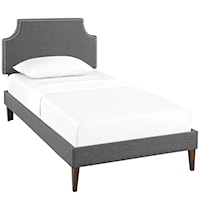 Twin Fabric Platform Bed with Squared Tapered Legs