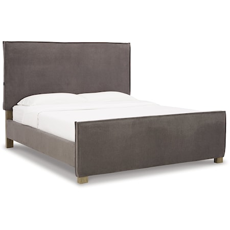 King Upholstered Panel Bed