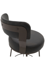 International Furniture Direct Maison Transitional 30" Upholstered Barstool with Matte Black Frame