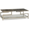 Sherrill Occasional INFINITO Marble-Top Cocktail Table w/Glass Shelf