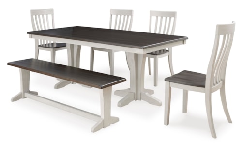 Dining Table, 4 Chairs and Bench