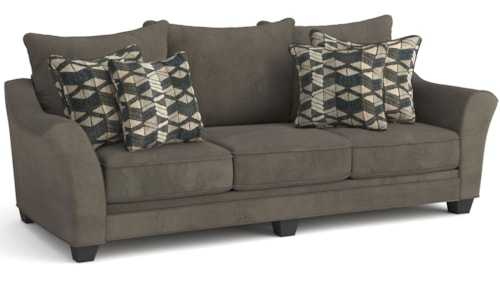 Transitional Sofa with Accent Pillows