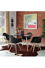 Modway Pyramid Dining Side Bar Stool Set of 4