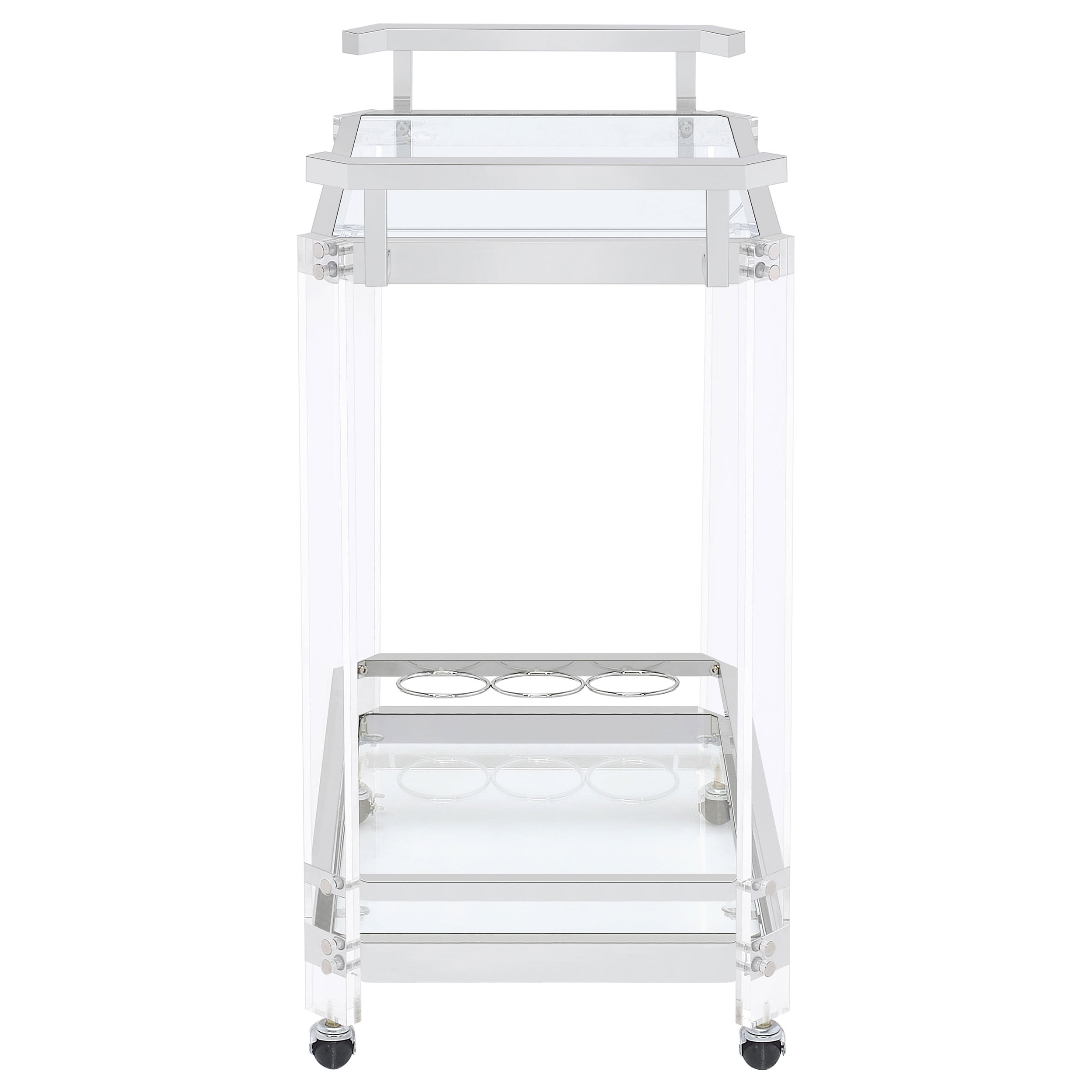 Jefferson 2-tier Glass Shelf Bar Cart