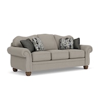 Traditional Sofa with Rolled Armrests
