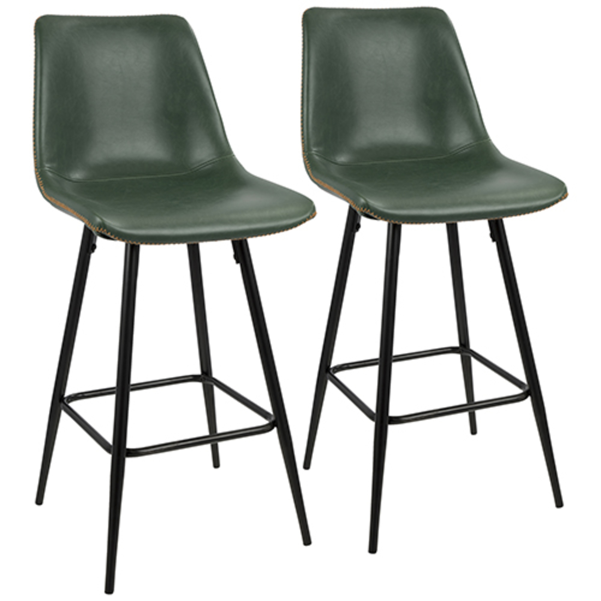 LumiSource Durango Industrial Faux Leather Counter Stool (Set of 2) Value City Furniture Bar