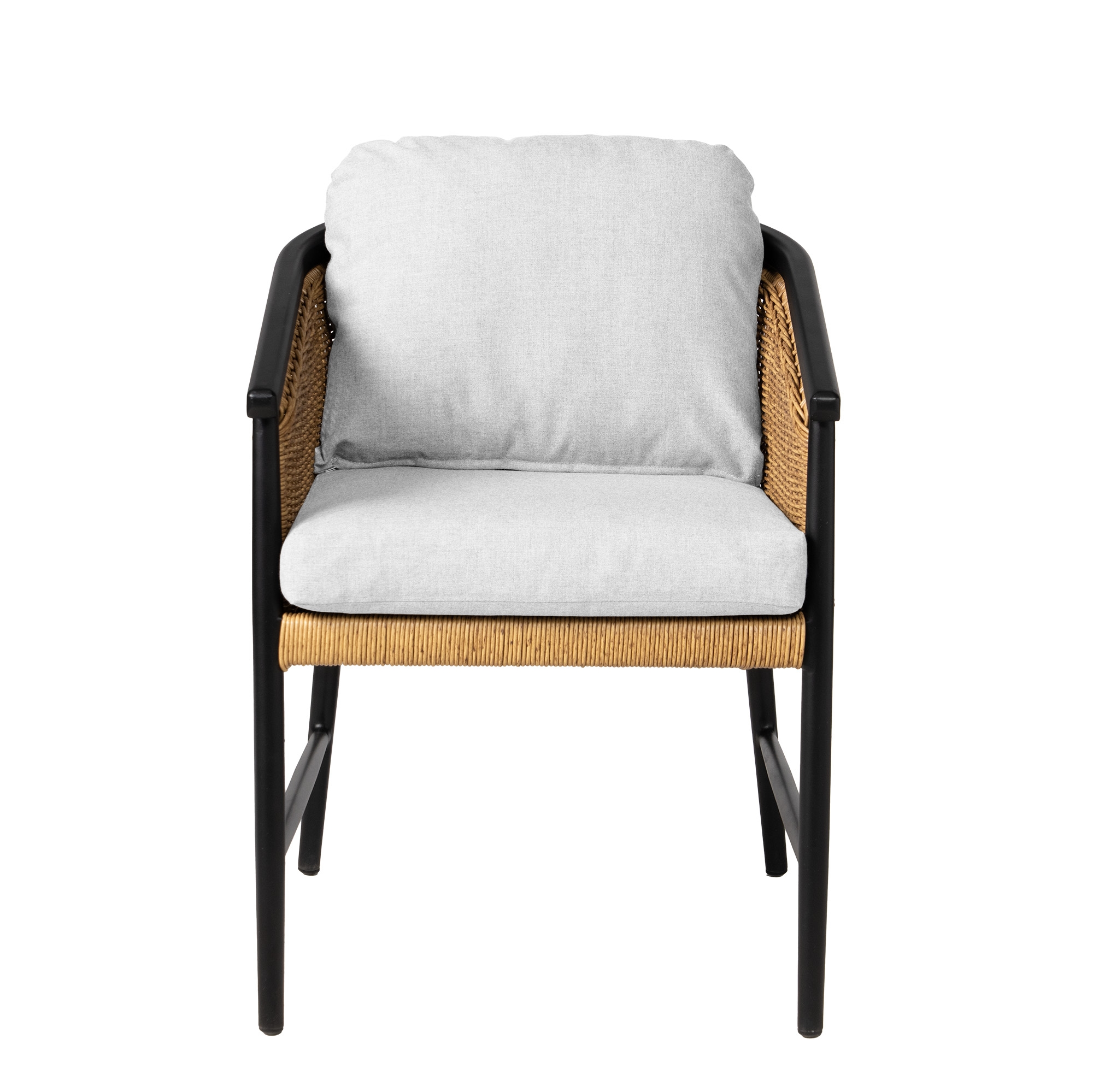 Cushioned Woven-Vinyl Dining Armchair