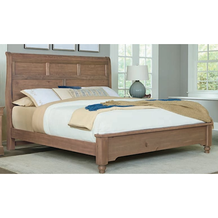 King Sleigh Bed with Metal Slats