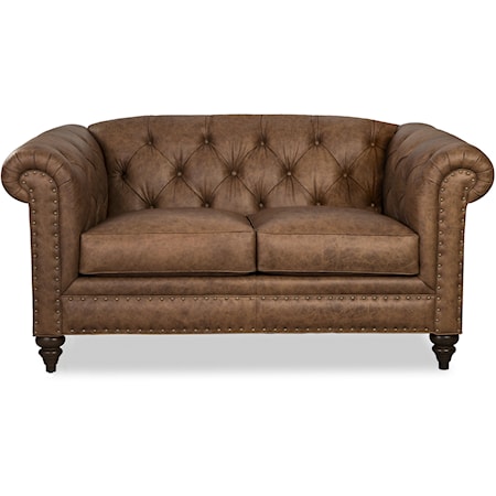 Traditional Loveseat with Nail-Head Trim