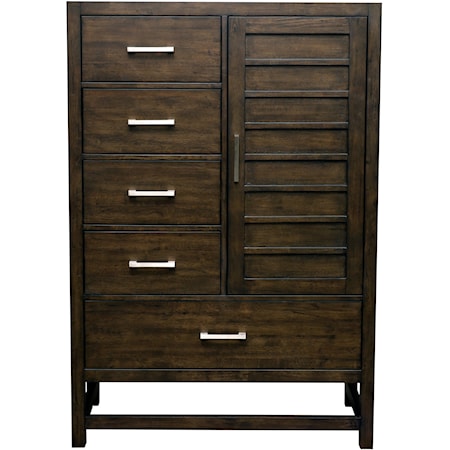 Door Chest with 5 Drawers