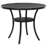 Transitional 48" Round Counter Table w/Nail-Head Trim