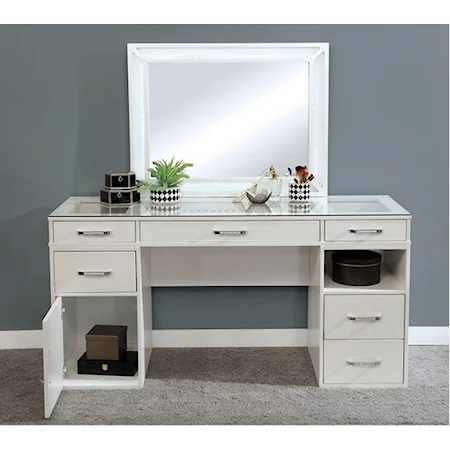 Glam Vanity Set with LED Light in Mirror