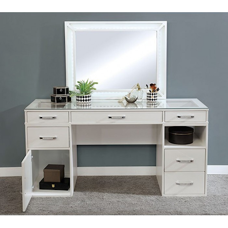 Glam Vanity Set with LED Light in Mirror