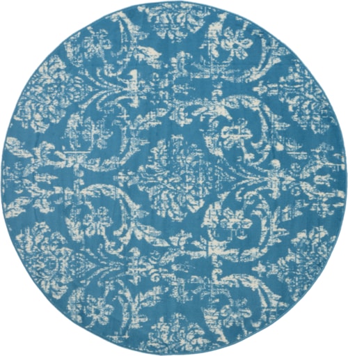 5'3"  Blue Round Rug
