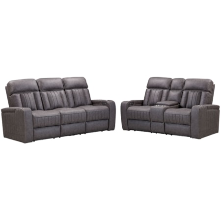 Power Reclining Sofa and Loveseat Set