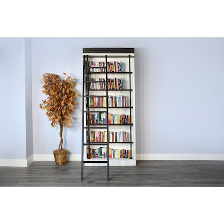 Bookcase with Wooden Ladder