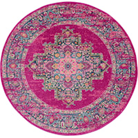 5'3"  Fuchsia Round Rug