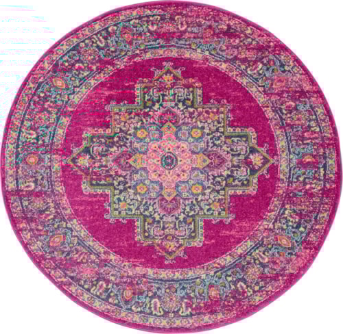 5'3"  Fuchsia Round Rug
