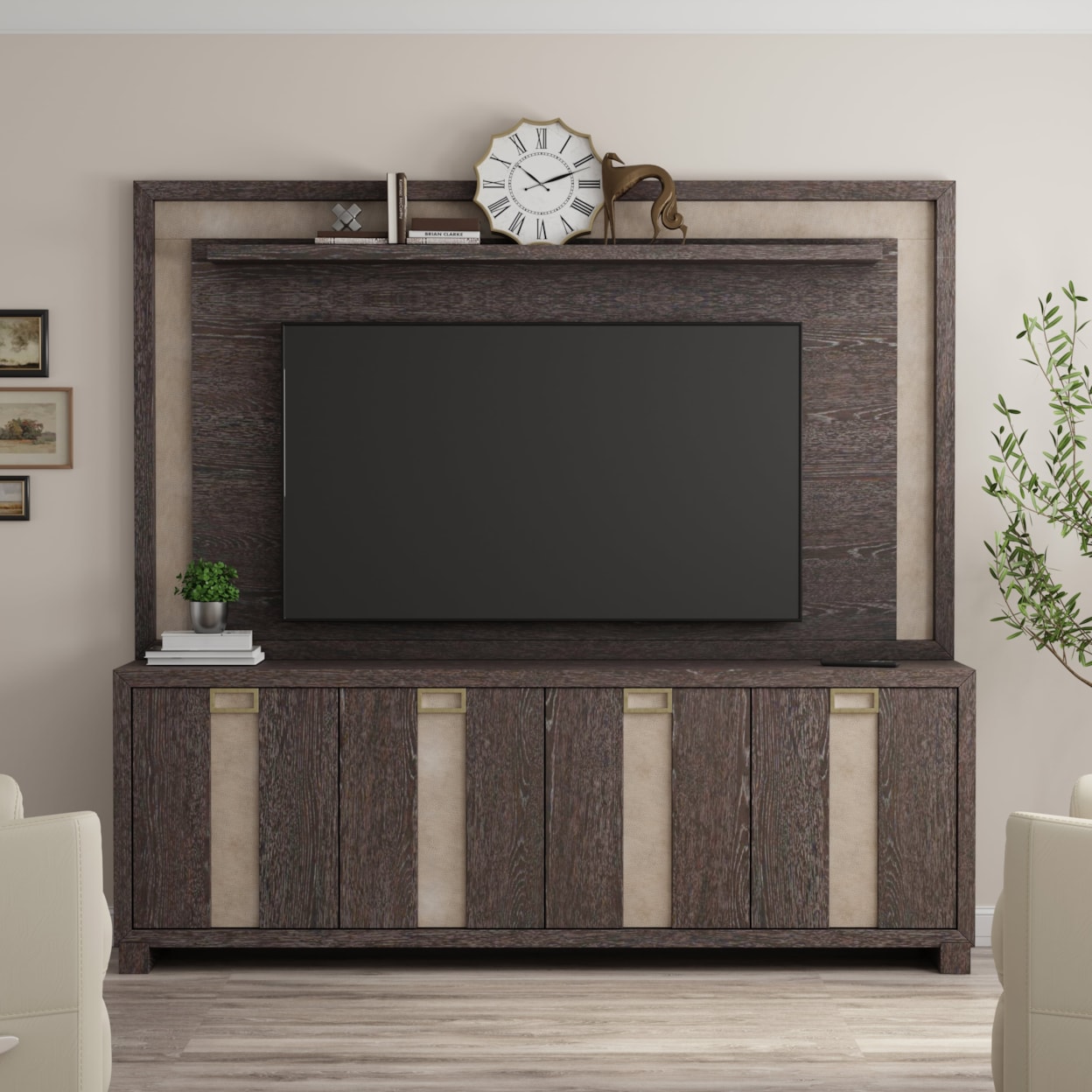 Parker House Ascent ASC#90-2-DCH Contemporary TV Console with Hutch ...