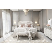 6-Piece Transitional Queen Scalloped Bedroom Set