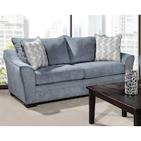 Transitional Loveseat with Tapered Flare Arms