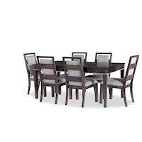 Contemporary 7-Piece Table and Chair Set with Extension Table