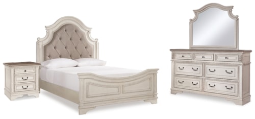 Queen Bed With Mirrored Dresser And Nightstand
