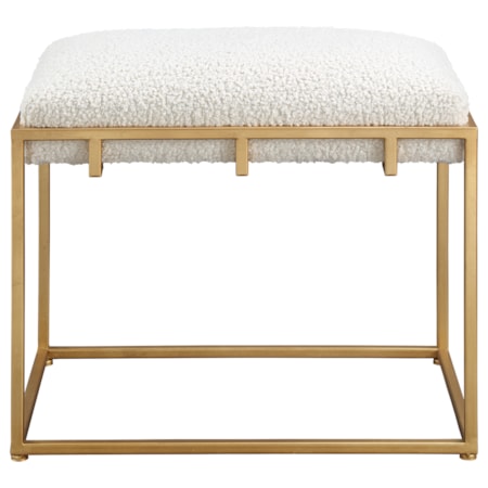 Paradox Small Gold &amp; White Shearling Bench