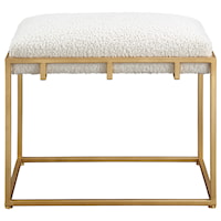 Paradox Small Gold & White Shearling Bench