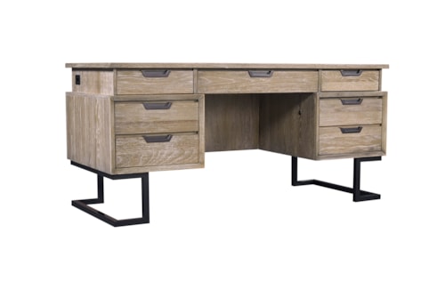 Contemporary 66" Executive Desk with A/C Outlets and Wire Management