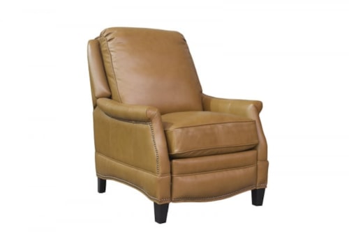 Transitional Push Back Recliner with Nail Head Trim