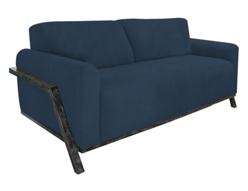 Contemporary Loveseat with Throw Pillows