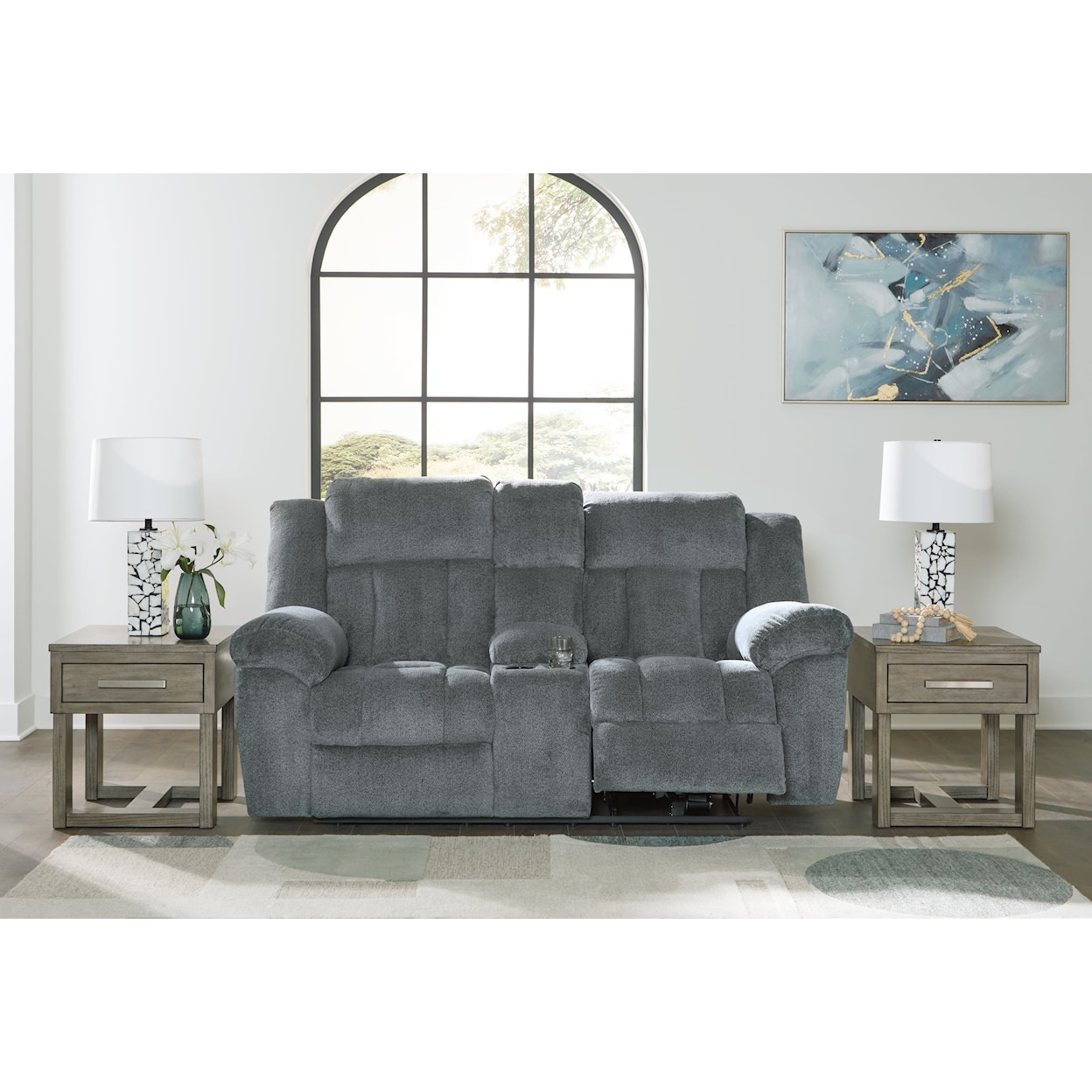 Signature Design by Ashley Tip-Off PWR REC Loveseat/CON/ADJ HDRST