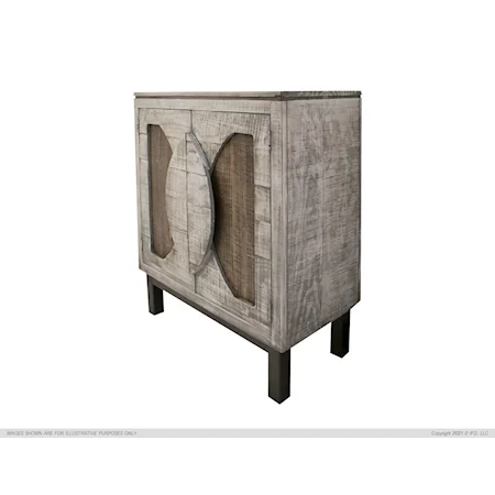 Rustic White 2-Door Buffet with Storage