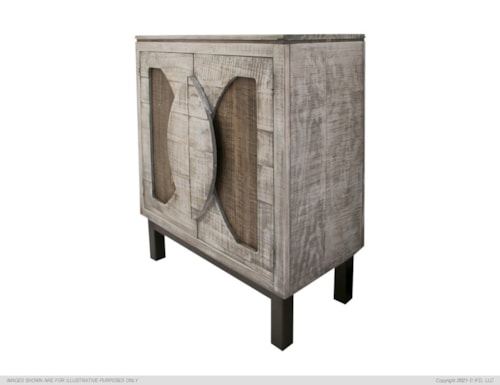 Rustic White 2-Door Buffet with Storage