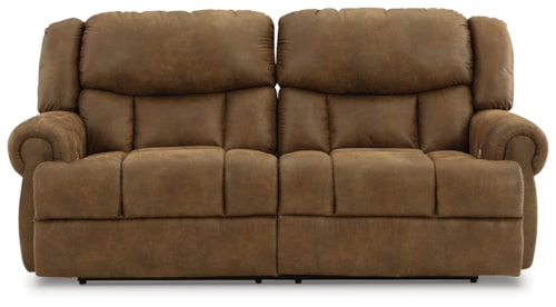 Traditional Power Reclining Sofa with Rolled Armrests