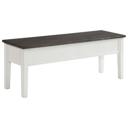 Two Tone Storage Bench w/ Grey Top