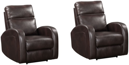Contemporary Power Recliner with Sloped Arms (Set of 2)