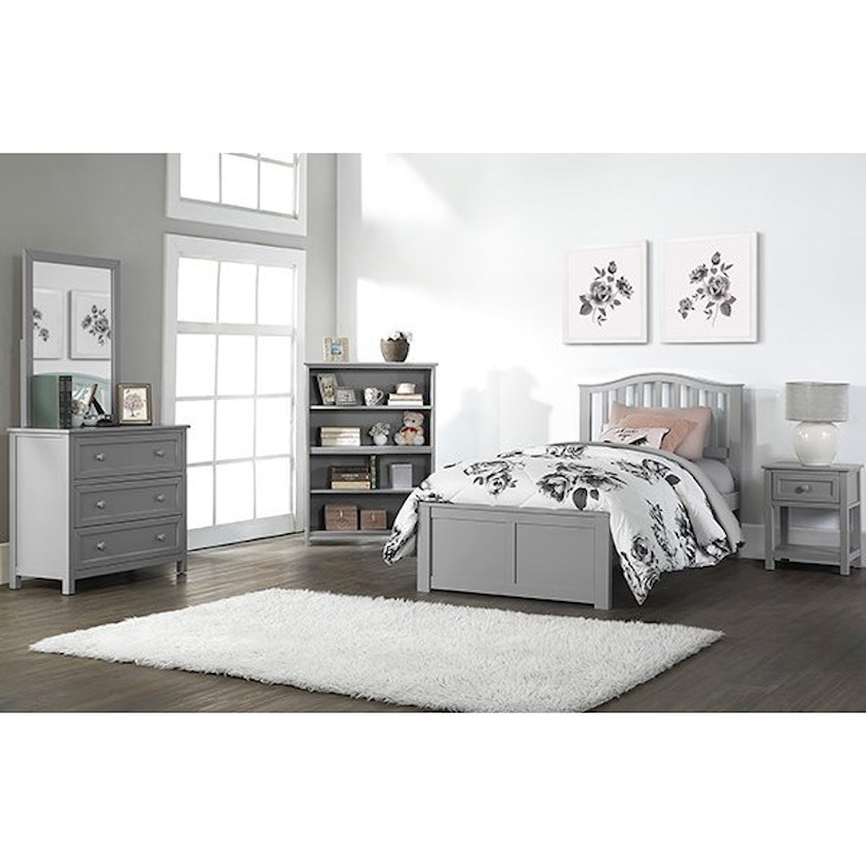 NE Kids Schoolhouse 4.0 Twin Arch Spindle Platform Bed