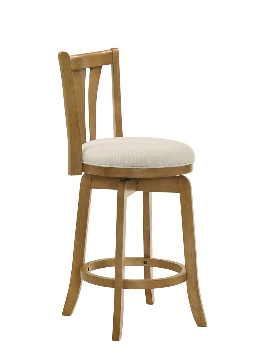 Armen Living Elle Upholstered Swivel Counter Stool