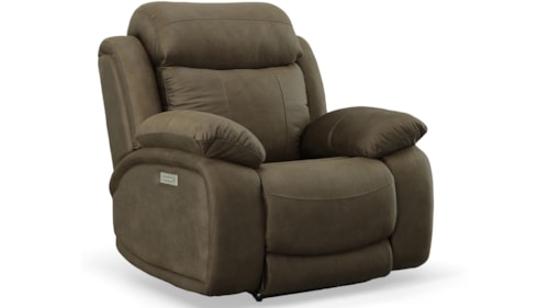 Casual Power Recliner with Power Lumbar Support and Power Headrest