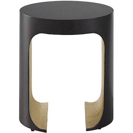 Contemporary Side Table in Blackened Bronze Finish